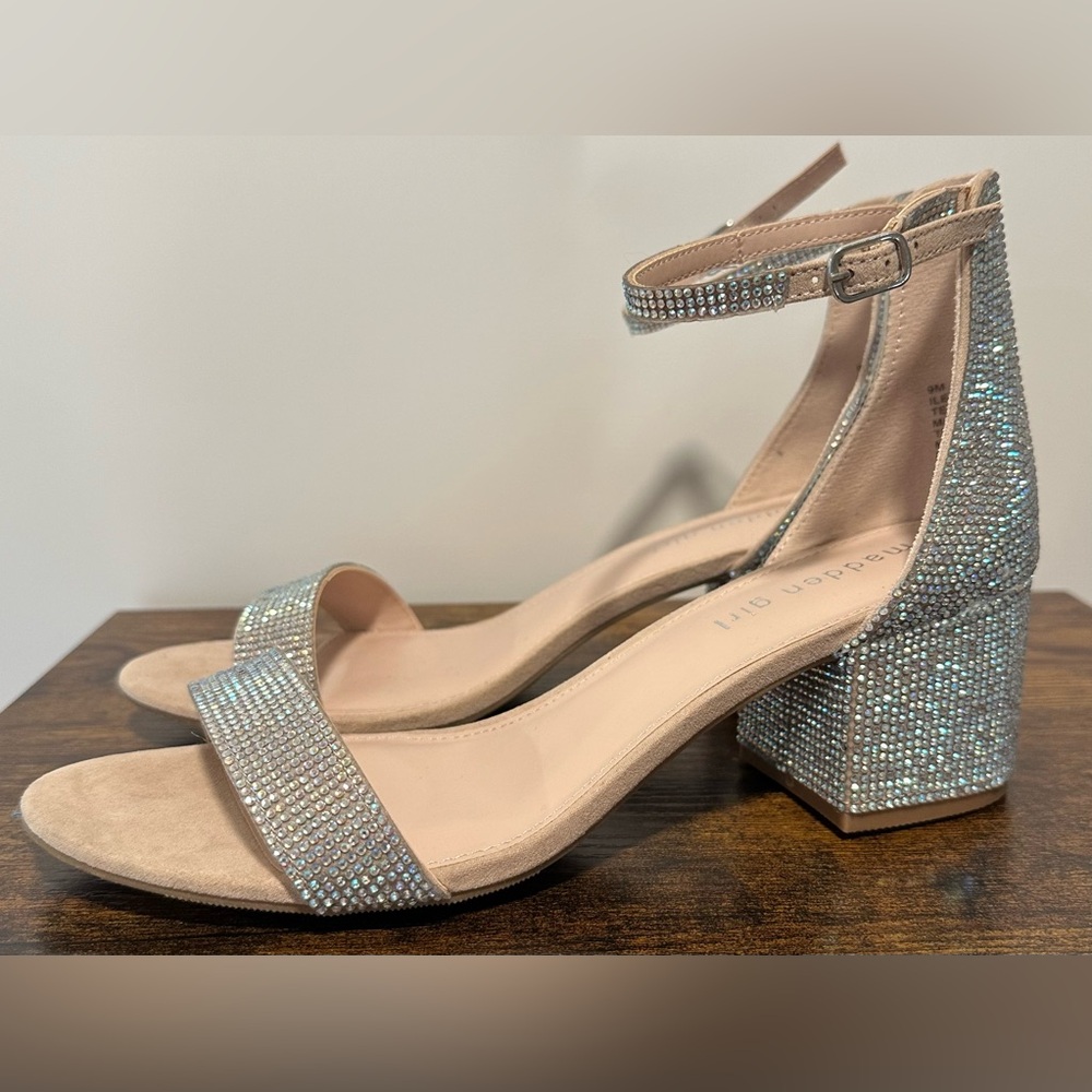 Madden Girl Womens Ileana Blush/Rhinestone Dress Sandals NWT Size 9